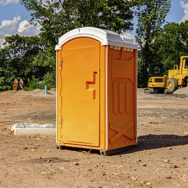 how often are the portable restrooms cleaned and serviced during a rental period in New Castle County